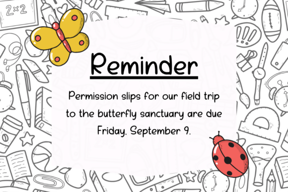 Reminder: A Handwritten Font with Heart